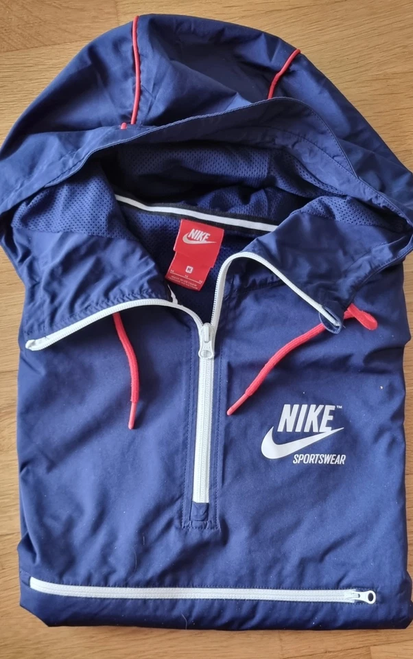 Nike Sportswear Herren Windbreaker Jacke M Blau/Rot/Weiß Kapuze 941877-429 - Bild 3 von 4