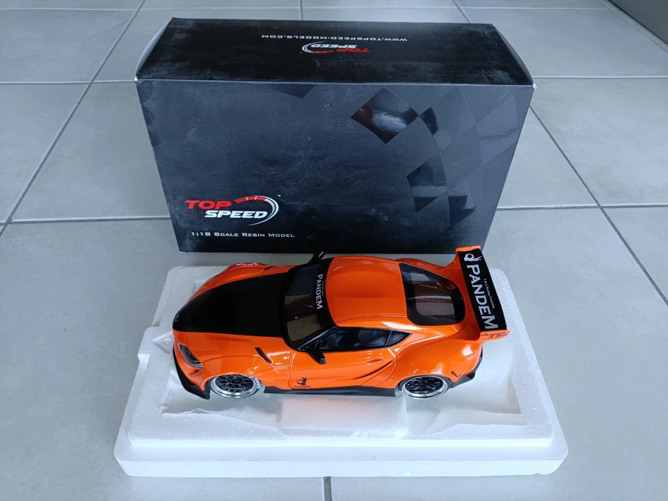 Pandem Toyota GR Supra V1.0 Orange A90 Top Speed TS0359 1/18 No SPARK - Photo 1/4
