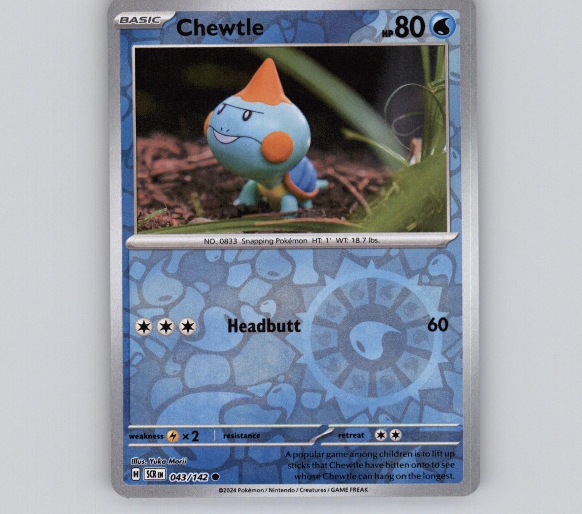 Chewtle 043/142 Reverse Holo C Stellar Crown NM Pokemon