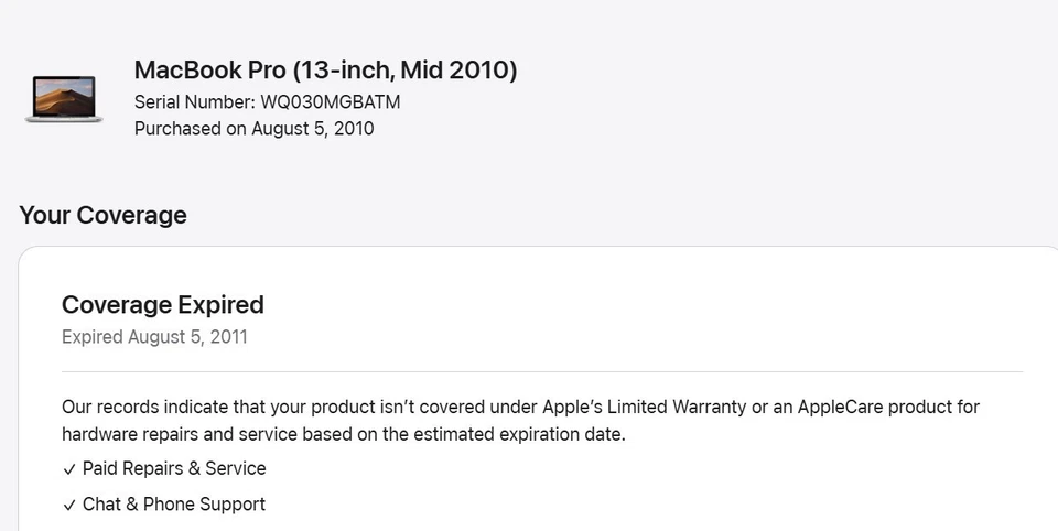 Apple Macbook Pro mid 2010. 2 x 2gb mem, no HD, power pack, battery: not working - Image 2 of 4