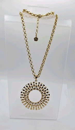 VETEMENTS Collana dichiarazione ciondolo smaltato placcato oro 24” TRINA TURK