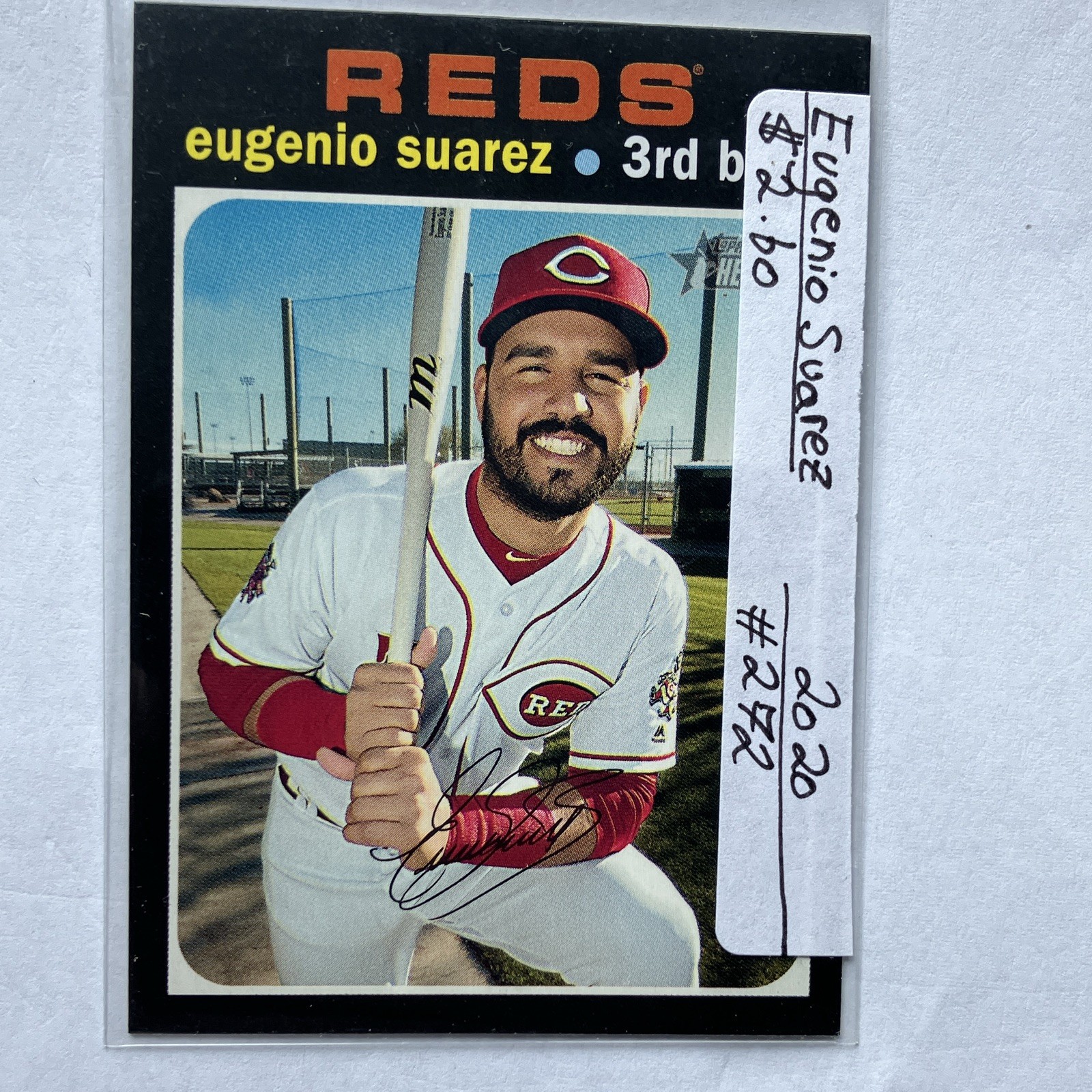 Topps 2020 Heritage Eugenio Suarez #272 Autographed Cincinnati Reds MLB