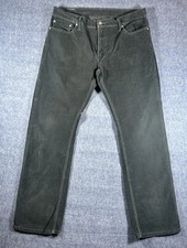 Levis 514 Straight Fit Stretch Corduroy Pants Mens 36x32 Black Flat Front