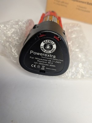POWEREXTRA Lithium Rechargeable Battery for Milwaukee M12 12V 2500mAh 30Wh