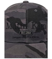 MATIN KIM CAMOUFLAGE LOGO BALL CAP IN CHARCOAL – Matin Kim KOREA