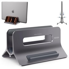 Vertical Laptop Stand For Desk Gravity Auto Lock Aluminum MacBook Holder