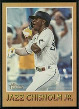 2024 Topps Heritage #75BS-13 Jazz Chisholm Jr. 1975 Baseball Sensations Gold