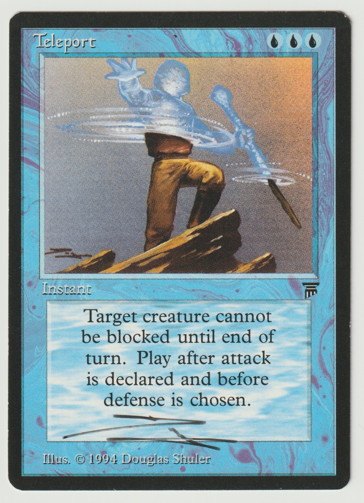 Signed Teleport LP Legends English Artist Douglas Shuler 1994 MTG Magic Rare!