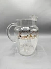 Vintage MCM Anchor Hocking Butterprint Amish Horse Carriage Glass Pitcher