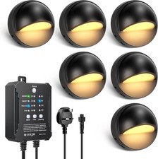 All-in-One Low Voltage LED Deck Lights Kit, 8 Pack IP67 Waterproof Step Lights
