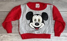 Vintage 90  s Disney 2t Mickey Mouse Sweat Shirt Lenticular Eyes Motion Graphic