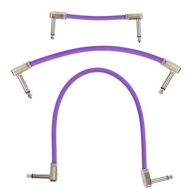 Multi-size 3-pack of Ernie Ball Purple Flex 1/4'' TS Low-Profile Patch Cables