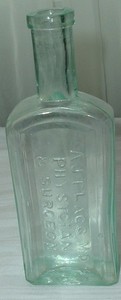 1870s Boston Quack-Med Dr A J FLAGG PHYSICIAN & SURGEON Aqua Paneled Medicine