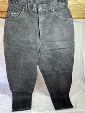 VTG 90s LEE Riders Sz 14 Petite Womens Tapered Leg Mom Jeans Black MADE IN USA