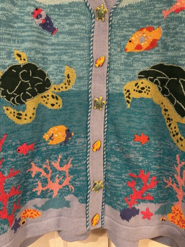 J Two New York Storybook Knits Women’s Sea Animals Cardigan Size 3X NWT - Picture 2 of 15