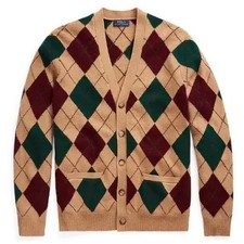 Polo Ralph Lauren Fio Vio Aargyle Cardigan RL67 - Authentic