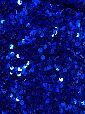 Stephanie ROYAL BLUE Overlap Sequins on ROYAL Blue Stretch Velvet Fabric by the