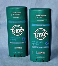 Tom's of Maine 2 Pack Aluminum Free Deodorant Mountain Spring Scent 3.25oz NEW