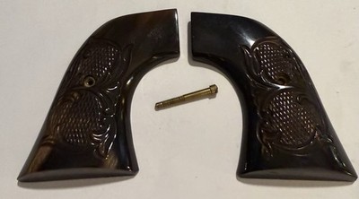 Eagle Colt RARE Diamondback wood grips carved Indian ROSEWOOD Vintage RBH PAIR