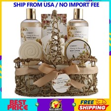 Luxury Spa Gift Basket for Women Honey Almond Bath Body Set in Basket Gift Women