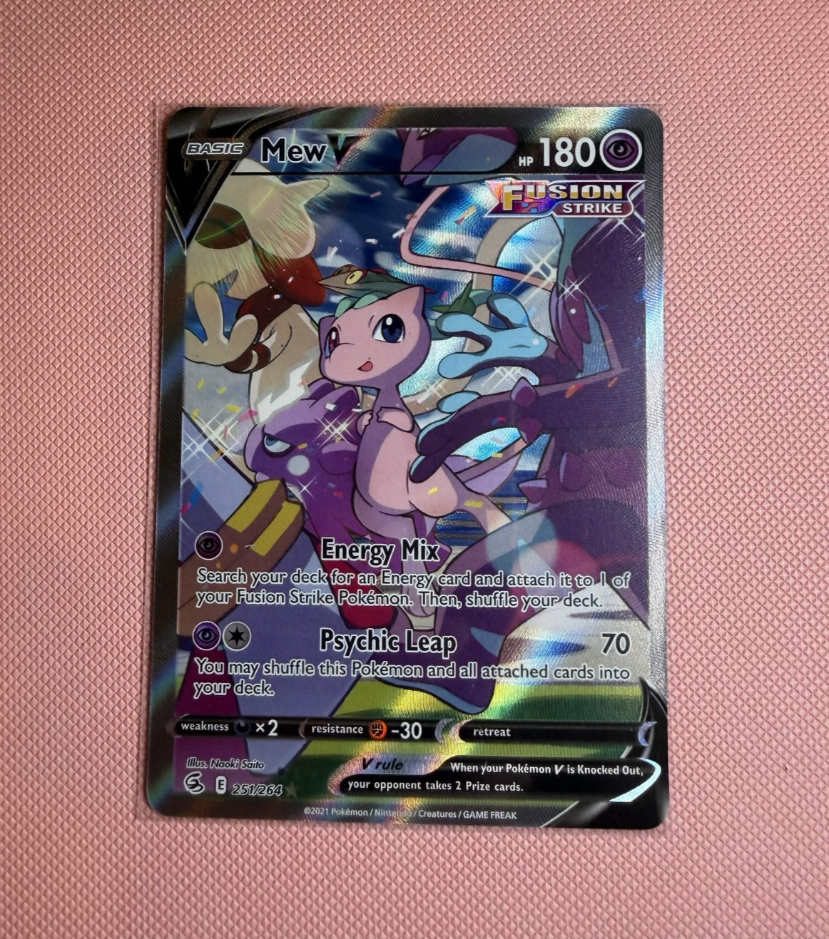 Mew V (Alternate Full Art) 251/264 Swsh08: Fusion Strike Holo
