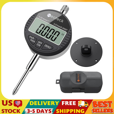 Electronic Digital Dial Indicator Gage Gauge 0-1 Inch/25.4 mm Inch/Metric Conver