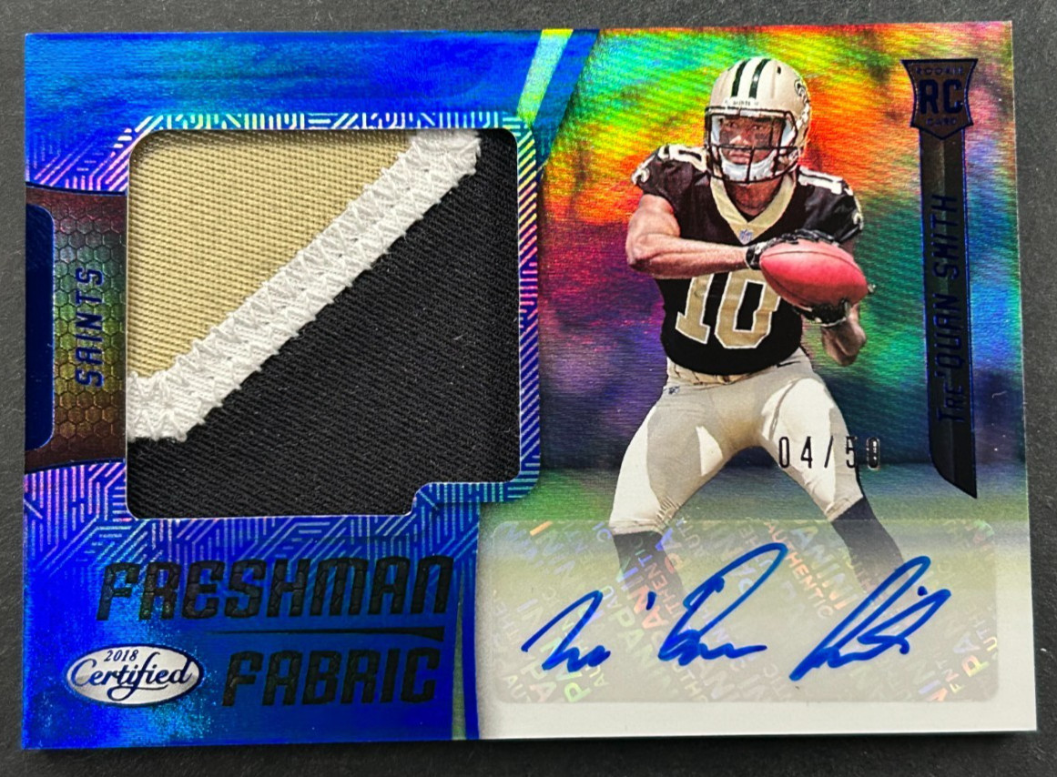 2018 Panini Certified - Tre'Quan Smith #235 New Orleans Saints RC Patch AUTO /50