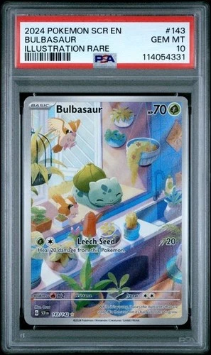 2024 Pokemon Bulbasaur Illustration Rare Stellar Crown PSA 10 #143