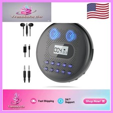 Rechargeable Portable CD Player with Dual Stereo Speakers - Anti-Skip Protection