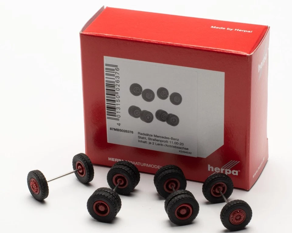 HERPA, MERCEDES BENZ LPS 2032 set di ruote MBS pneumatici da strada, 1/87, H... - Immagine 2 di 2