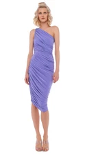 Norma Kamali Diana Gown Sz XS One Shoulder Dress Lilac NEW 