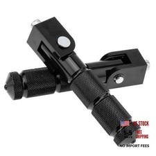 Motorcycle Passenger Foot Pegs, 8mm M8 90&deg; Foldable Anti-Skid Footrest Black