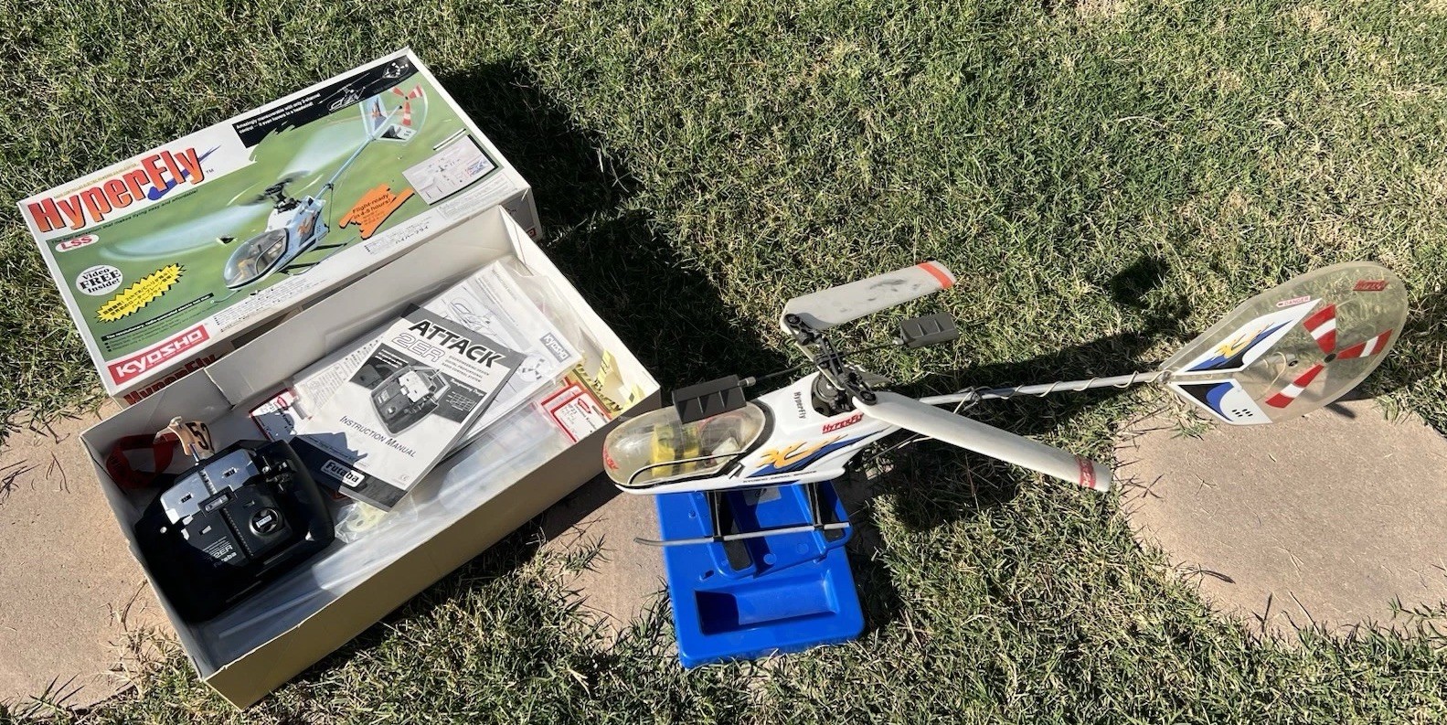 Vintage RC 1995 Kyosho #KYOE0225 HyperFly Electric Helicopter For Parts Or Resto
