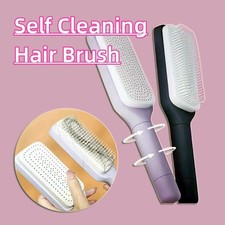 Self  Cleaning Hair Brush  Anti  Static Massage Comb  Rotate  to  Clean Design