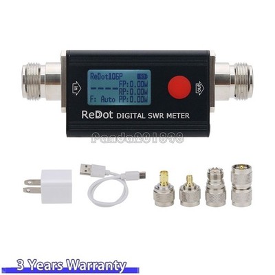 HamGeek 80MHz-999MHz Digital SWR Power Meter with Data Cable and Adapters