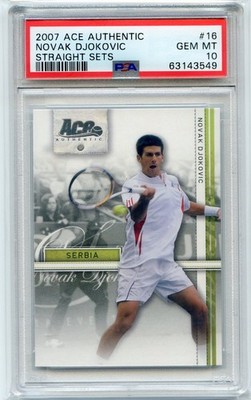 2007 Ace Authentic Straight Sets NOVAK DJOKOVIC #16 RC Rookie PSA GEM MINT 10