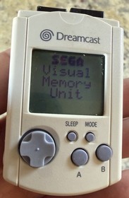 Sega Dreamcast VMU HKT-7000 OEM White/Gray- 2 New Batteries Installed! Tested!!