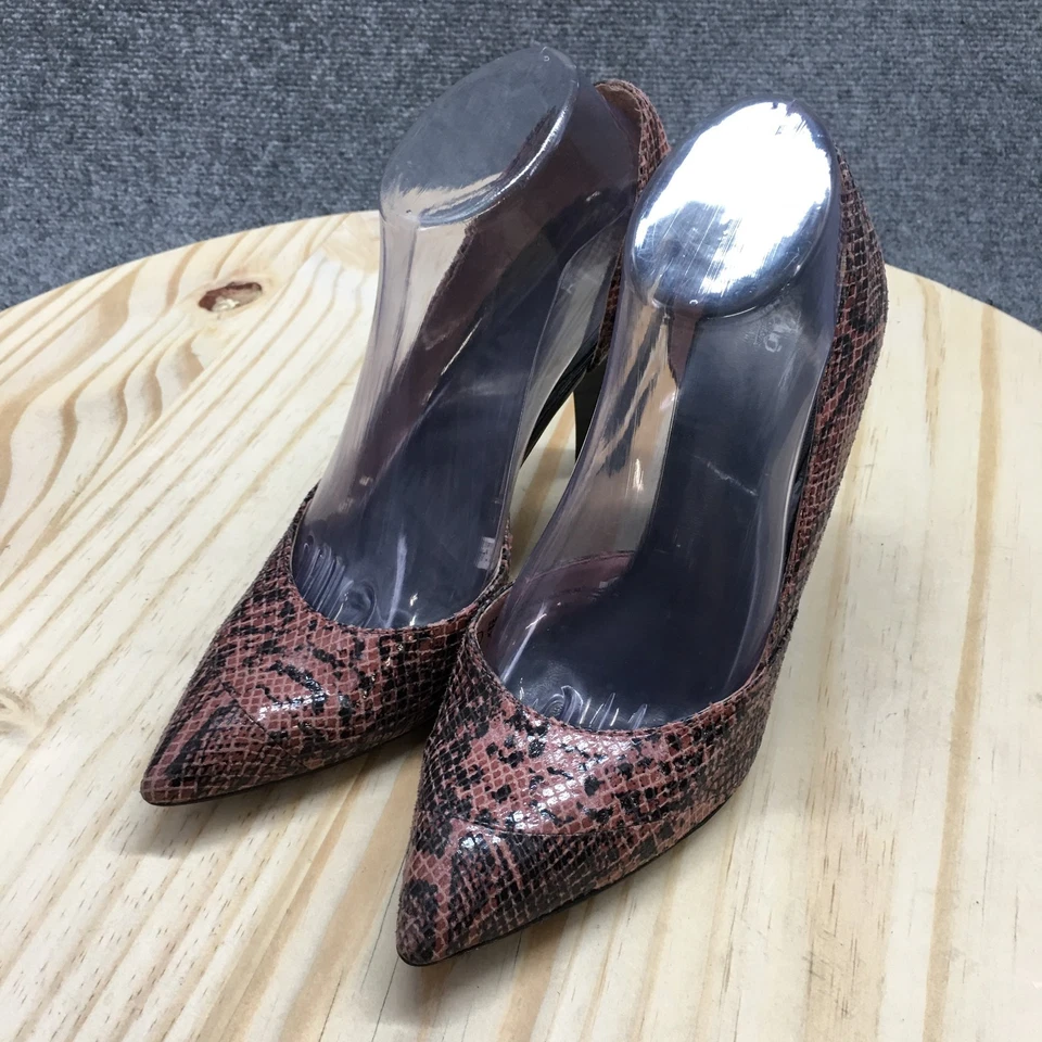 Vestido Mossimo Tacones Mujer 8 Estampado Serpiente Punta Punta Zapatos de salón DOrsay Negro Rosa Foto 3 de 4