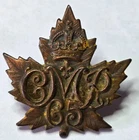 ORIG  Military  65th MOUNT ROYAL RIFLES WW1 INGLIS COLLAR BADGE [MY REF MX #5 ]