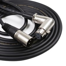 30FT Pack of 2 XLR Male to Right Angle Female Cable - 2pcs 30 Feet 3 Pin Bala...