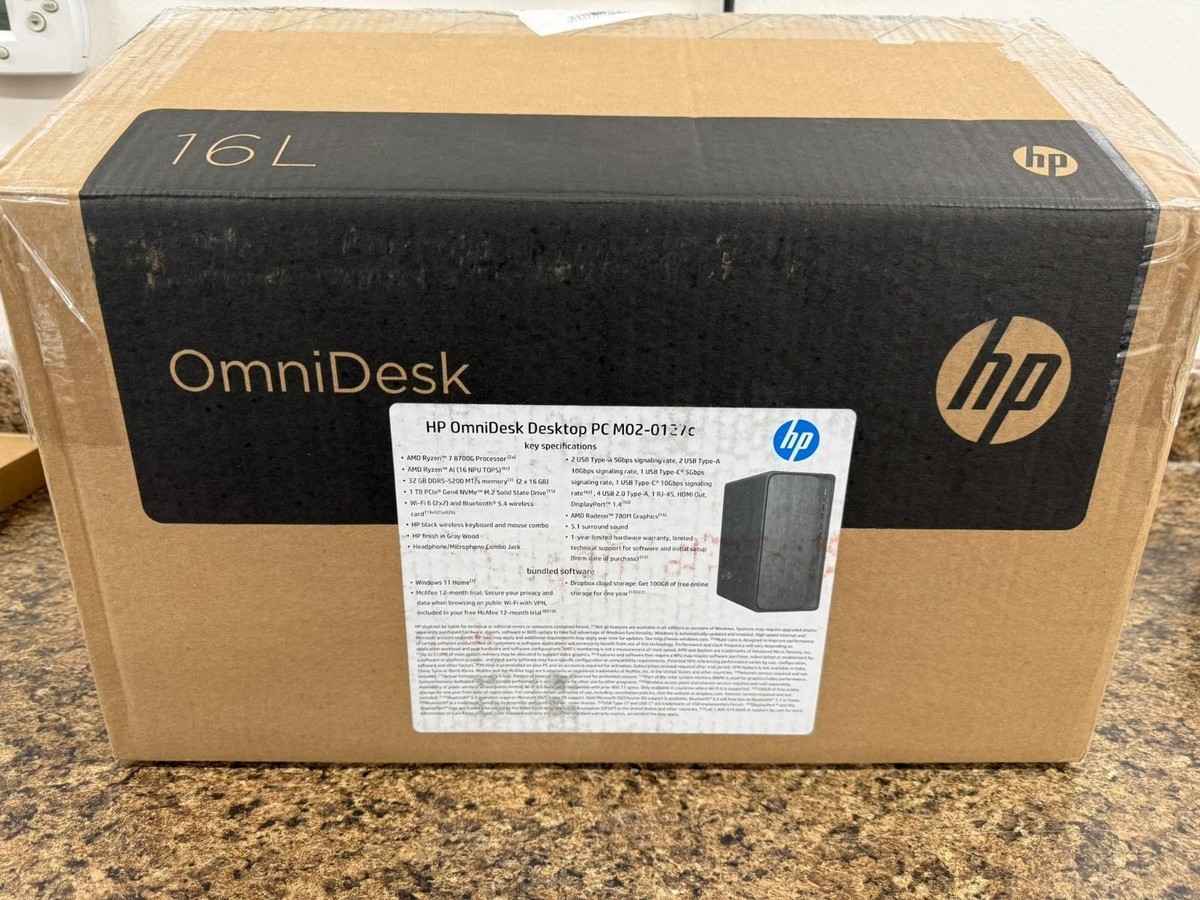 HP OmniDesk Tower Desktop Ryzen 7 8700G 32GB RAM 1TB SSD M02-0127c
