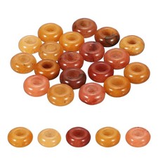20 Pcs Large Hole Loose Stone Beads Charm, 10mm Rondelle Beads, Topaz