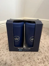 Peter Millar Can Coolers Toadfish Non-Tipping Stainless Steel Set of 2 Golfers