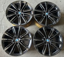 Set 20 Bmw 528i 535i 650i Black Chrome Factory Oem 71584 71585 Wheels Rims