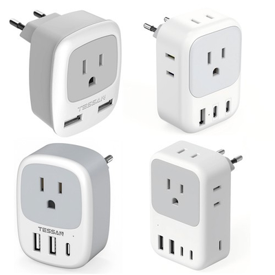 #ad #ad European Plug Travel Adapter with USB Ports Power Plug Charger for US to Europe $16.99