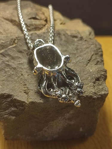 Herren Halskette in Silber Oktopus Kraken Pirat Seemann Talisman - Picture 6 of 8