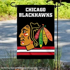 Chicago Blackhawks Black Garden Flag and Yard Banner