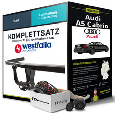 Für AUDI A5 Cabrio Typ F57, F5E Anhängerkupplung starr +eSatz 13pol 16- NEU