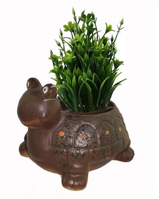 Ceramic Succulent Planter with Drainage Hole  Animal Shaped Pot for Home Garden