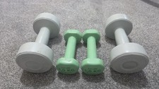 Pro Fitness & Domyos Dumbbell Set - 5kg Total (2 x 1.5kg Grey & 2 x 1.0kg Green)